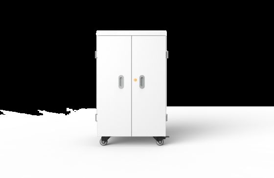 Armadio di ricarica per tablet con alimentazione CA a 42 porte, fori di ventilazione e 2 ruote con freno